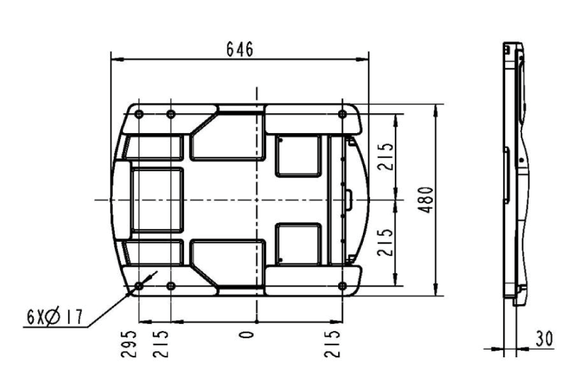 MOUNTING DIMENSION OF ROBOT BASE VBR6-2700P